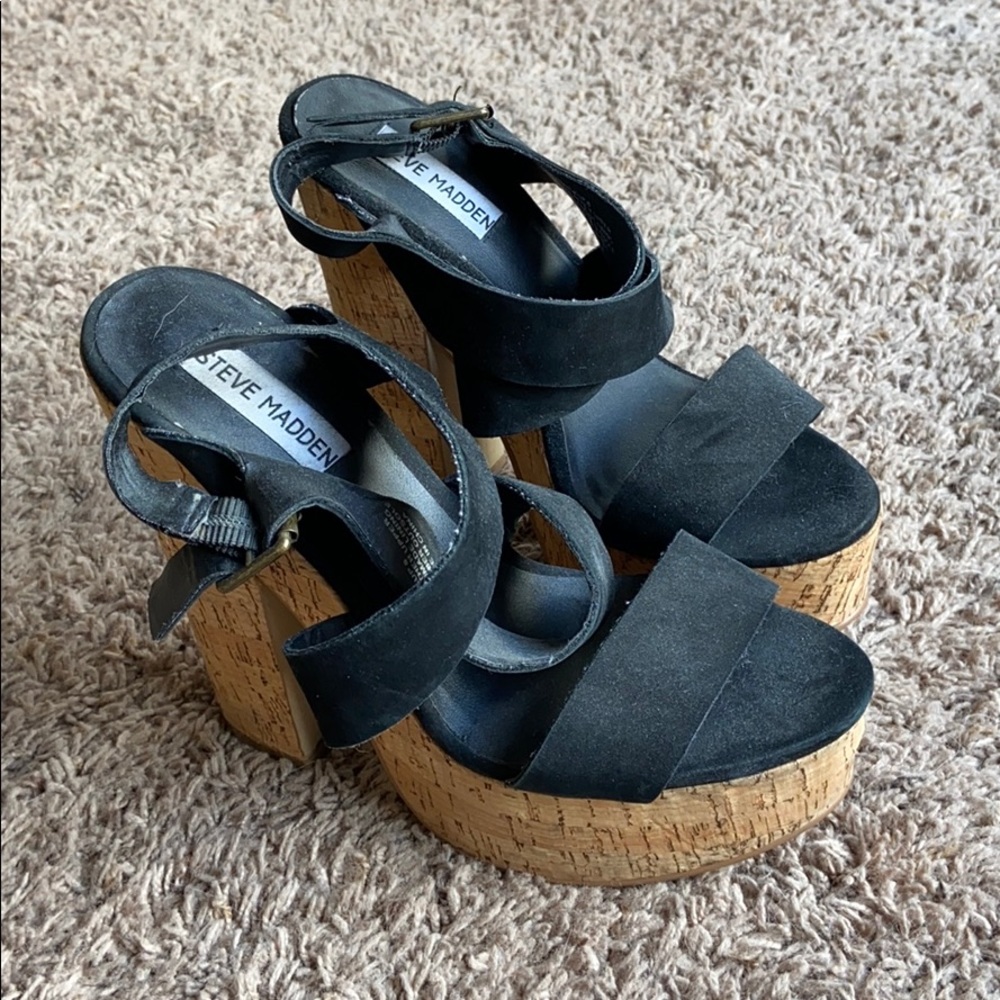 ✨🖤 Steve Madden Cork Heels 🖤✨